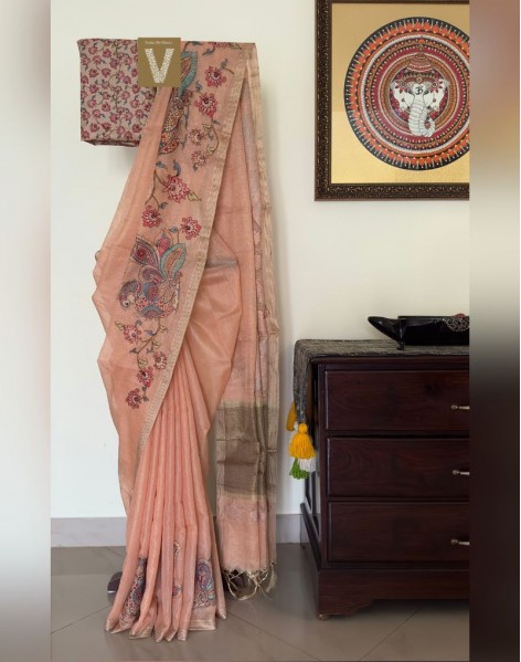 Jute Kota tissue saree -VKJT-2895