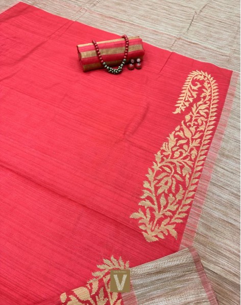 Wedding Wear Zari Vaira Oosi Korvai Border semi kanchi silk saree, 6.3 m  (with blouse piece) at Rs 1800 in Salem