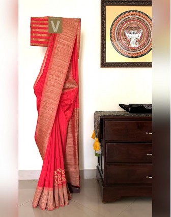 Semi Raw silk sarees-VSRW-1809