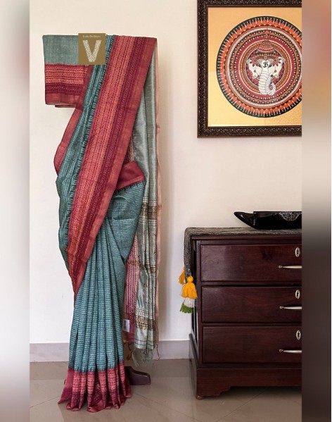 Semi tussar sarees-VSTS-2398