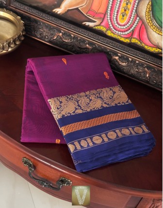 Tvis and Bliss. Mustard Yellow and Bottle Green Pure Kanchi Silk Cotton  Saree