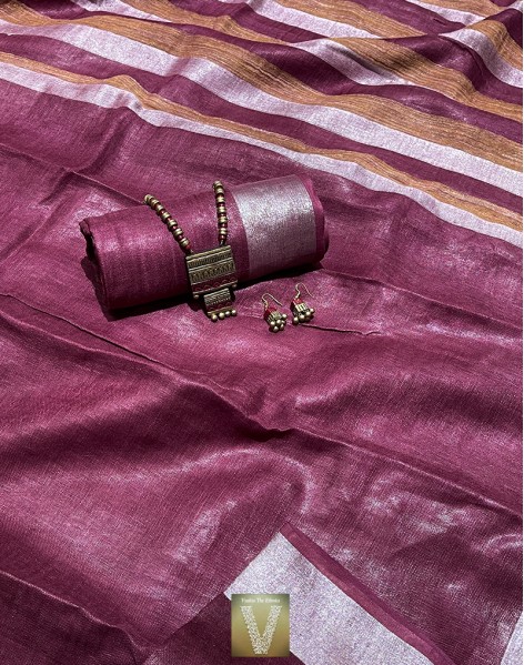 Sale Linen by cotton sarees-VLNS-87