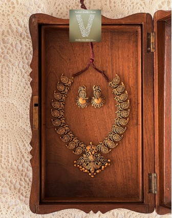 Antique gold terracotta jewellery-VTCJ-47