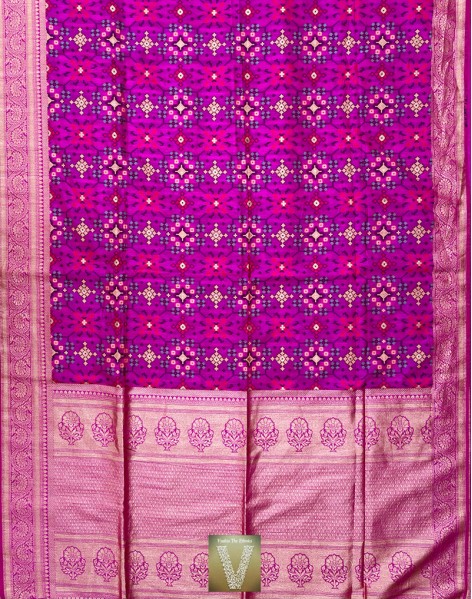 Violetish pink jute silk saree -VJSS-1598