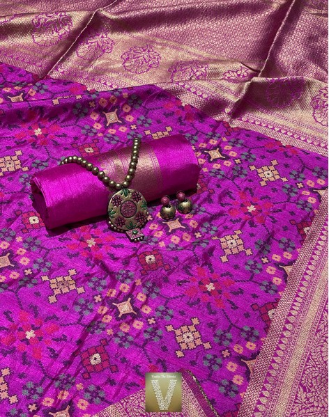 Violetish pink jute silk saree -VJSS-1598