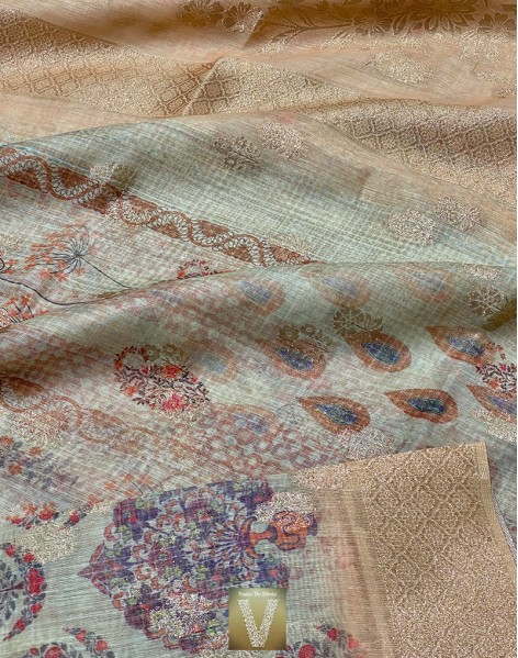 Linen silk saree-VLNS-1400