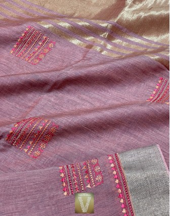 Linen silk saree-VLNS-1557 (SOLD)