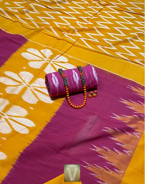 Double ikkat cotton saree-VMIS-1923