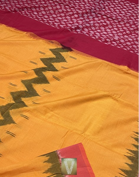 Double ikkat cotton saree-VMIS-1925