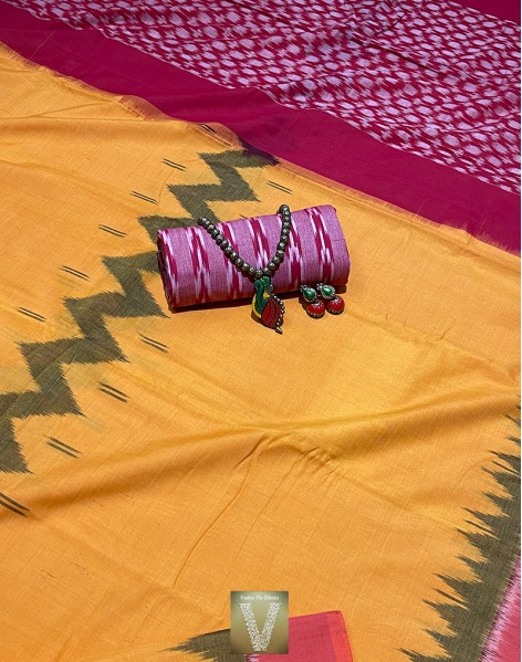 Double ikkat cotton saree-VMIS-1925